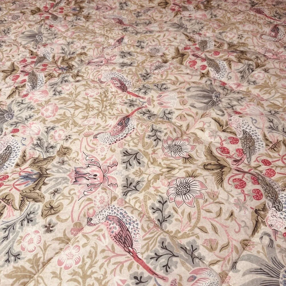 William Morris At Home Cotton Polyester Floral & Bird Pattern comforter Blanket